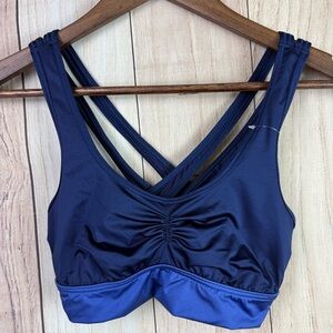Aerie Navy Crisscross Sports Bra